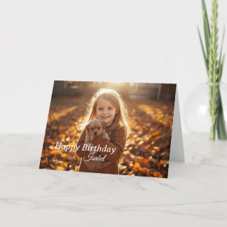 Modern Simple Custom Photo Birthday Greeting Card