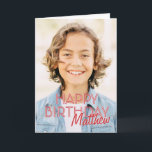 Modern Simple Custom Photo Birthday Greeting Card<br><div class="desc">Design is modern and simple. Add a custom photo of the birthday celebrant and add his/her name,  add a custom message</div>