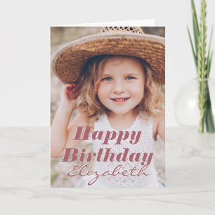 Modern Simple Custom Photo Birthday Greeting Card