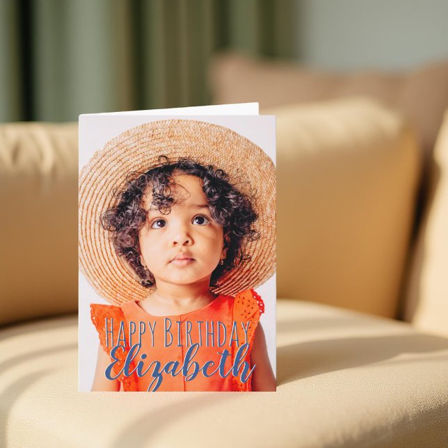 Modern Simple Custom Photo Birthday Greeting Card (Creator Uploaded)