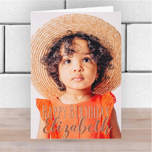Modern Simple Custom Photo Birthday Greeting Card