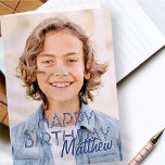 Modern Simple Custom Photo Birthday Greeting Card<br><div class="desc">Design is modern and simple. Add a custom photo of the birthday celebrant and add his/her name,  add a custom message</div>