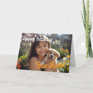 Modern Simple Custom Photo Birthday Greeting Card