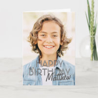 Modern Simple Custom Photo Birthday Greeting