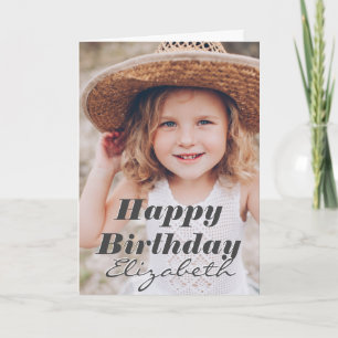 Modern Simple Custom Photo Birthday Greeting Card