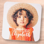 Modern Simple Custom Photo Birthday Greeting Classic Round Sticker<br><div class="desc">Design is modern and simple. Add a custom photo of the birthday celebrant and add his/her name,  add a custom message. The colour of the typography works best on a photo which has colour at the typography part so that it will pop out.</div>