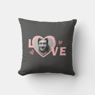 Modern Simple Custom Photo Love Heart  Throw Pillow