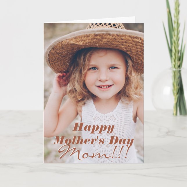 Modern Simple Custom Photo Mother's Day Greeting Card (Front)