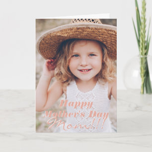 Modern Simple Custom Photo Mother's Day Greeting Card