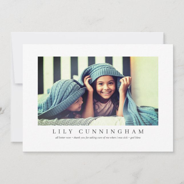 Modern Simple Custom Photo Thanks Doctors Nurses Thank You Card (Front)