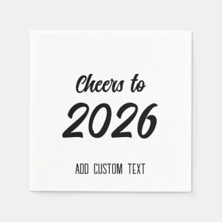 Modern Simple Custom Script 2026 New Years Party Napkin