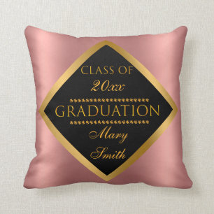Modern Simple Customize Gold Pink Throw Pillow