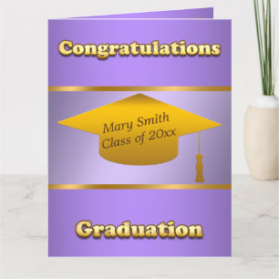 Modern Simple Customize Gold Purple Card