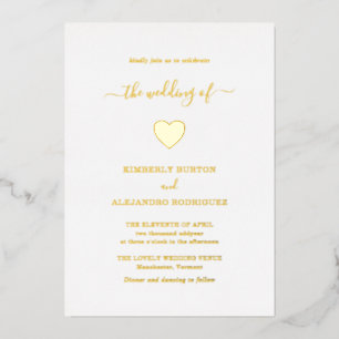 Modern Simple Cute Heart Elegant Gold Wedding