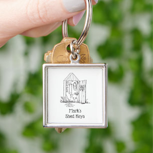 Modern Simple Cute Minimalist Shed Keys Keychain