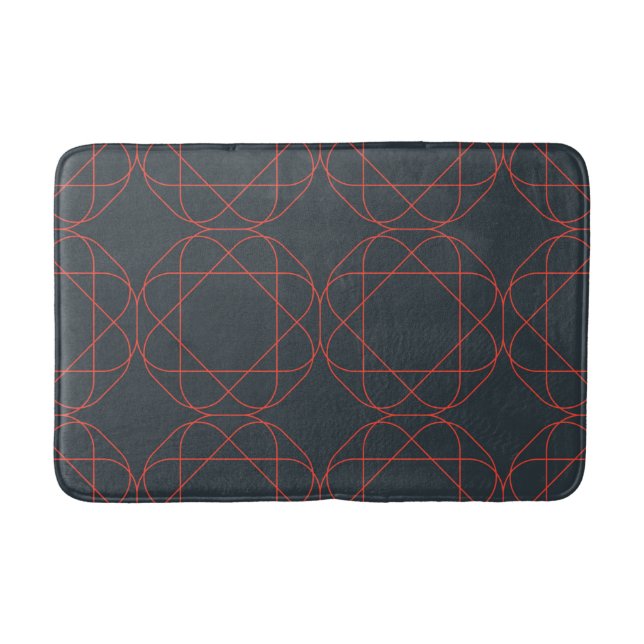 Modern, simple, cute, playful geometric pattern bath mat (Front)
