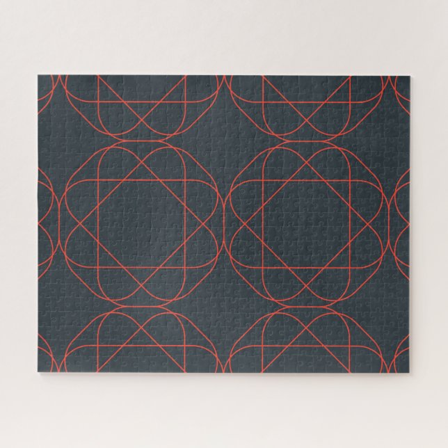 Modern, simple, cute, playful geometric pattern jigsaw puzzle (Horizontal)