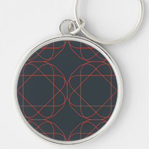Modern, simple, cute, playful geometric pattern keychain