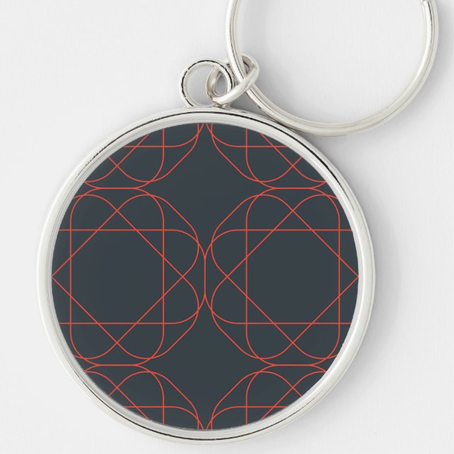 Modern, simple, cute, playful geometric pattern keychain (Front)