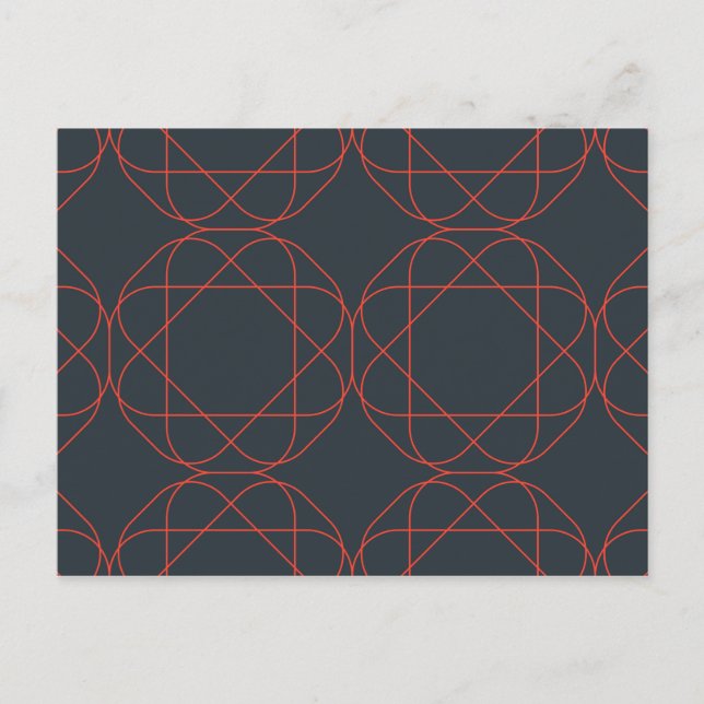 Modern, simple, cute, playful geometric pattern postcard (Front)