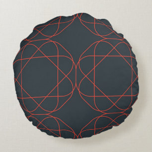 Modern, simple, cute, playful geometric pattern round pillow
