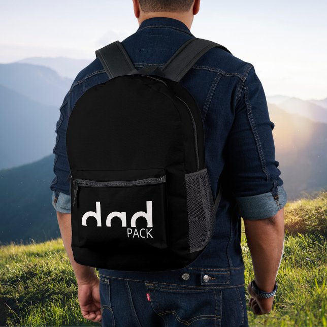 Modern Simple Dad Design Printed Backpack (dadpack - backpack for dad)