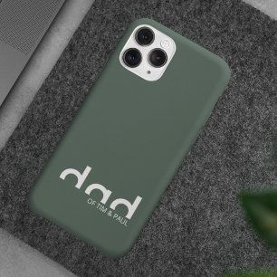 Modern Simple Dad Design with Kids Children Names iPhone 13 Case