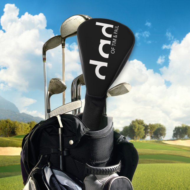 Modern Simple Dad Design with Kids Children Names Golf Head Cover (Creator Uploaded)