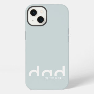 Modern Simple Dad Design with Kids Children Names iPhone 13 Case