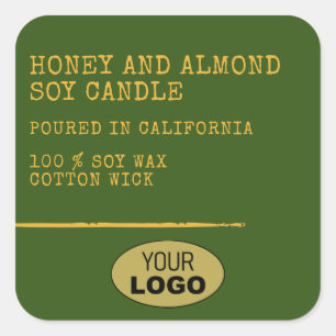 Modern Simple Dark Forest Green Logo Template Square Sticker