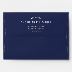 MODERN simple dark navy blue Geometric gold frame Envelope