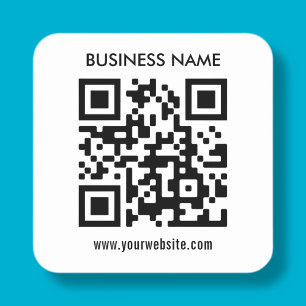 Modern simple design   Easily upload your QR code  Square Sticker