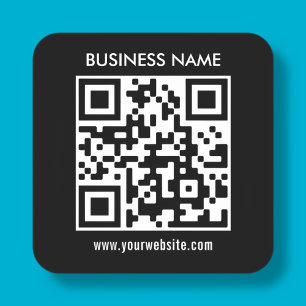 Modern simple design   Easily upload your QR code Square Sticker