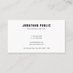 Modern Simple Design Elegant Template Personalized Business Card