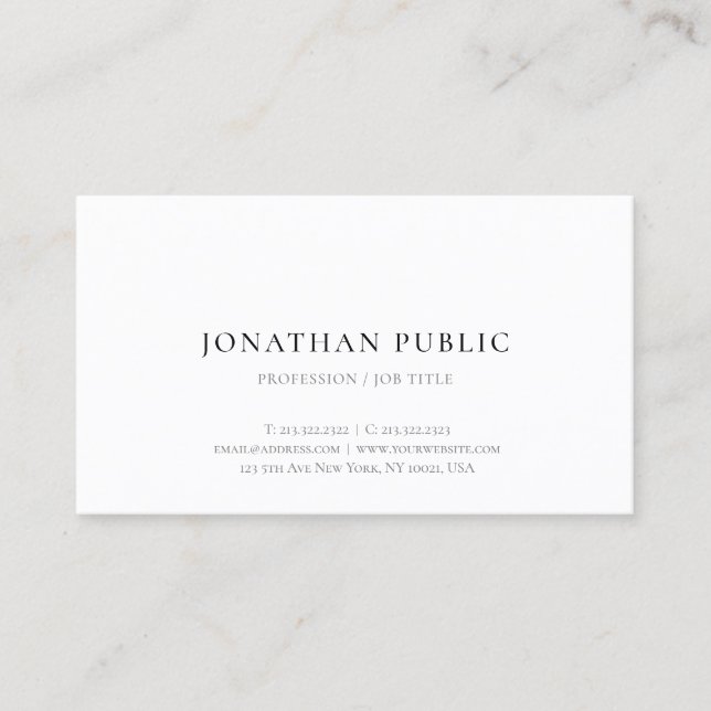 Modern Simple Design Elegant Template Professional Business Card (Front)
