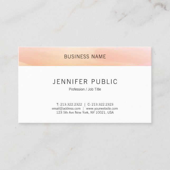 Modern Simple Design Professional Elegant Template Business Card (Front)