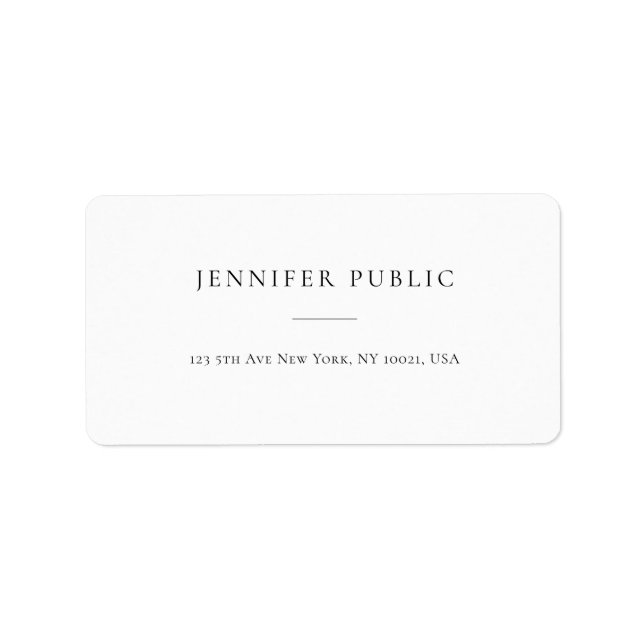 Modern Simple Design Professional Template Elegant Label (Front)