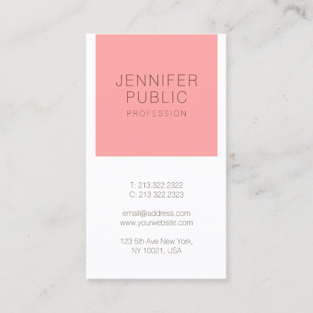 Modern Simple Design Trendy Elegant Template Business Card (Front)