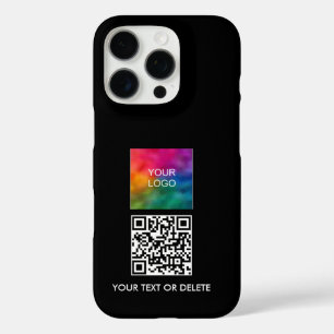 Modern Simple Design Upload Business Logo QR Code iPhone 16 Pro Case