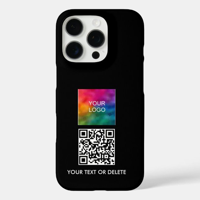 Modern Simple Design Upload Business Logo QR Code Case-Mate iPhone Case (Back)