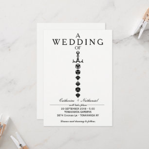 Modern Simple Dice Sword Dragons Gamer Invitation