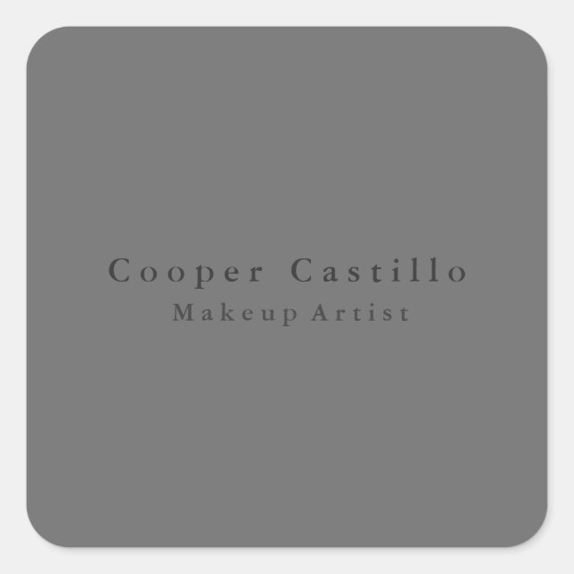 Modern Simple Dim Grey Professional Modern Square Sticker (Front)