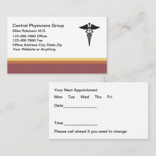 Modern Simple Doctor Physician Appointment Cards