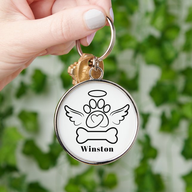 Modern Simple Dog Pet Loss Keepsake Keychain (Creator Uploaded)