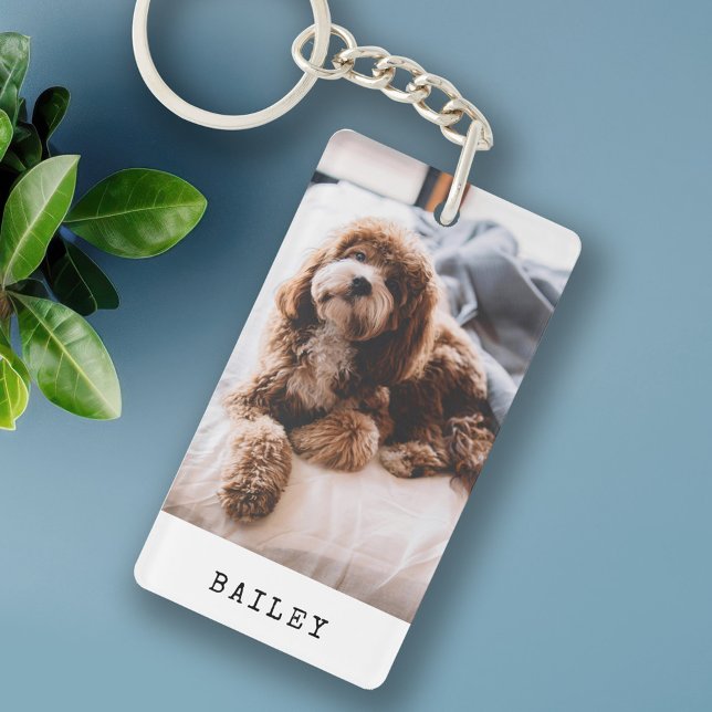 Modern Simple Dog Photo  Keychain (Creator Uploaded)