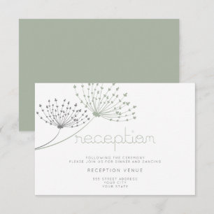 Modern Simple Doodle Flower Sage Green Invitation