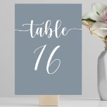 Modern simple Dusty Blue Wedding Table Number<br><div class="desc">Our wedding table number cards in soft,  dusty blue bring an air of refined elegance to your reception,  add a touch of natural beauty and tranquillity to your celebration. Change the table number and add to basket for as many tables as you require.</div>