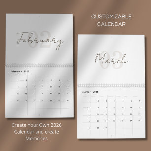 Modern Simple Elegant 2026 Calendar