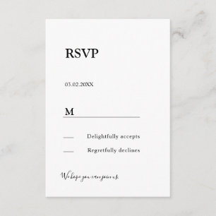 Modern simple elegant Antwortkarte RSVP Enclosure 