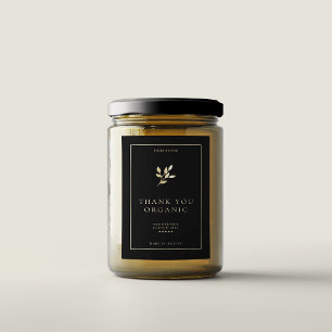 Modern Simple Elegant Black Gold Boho Food Label